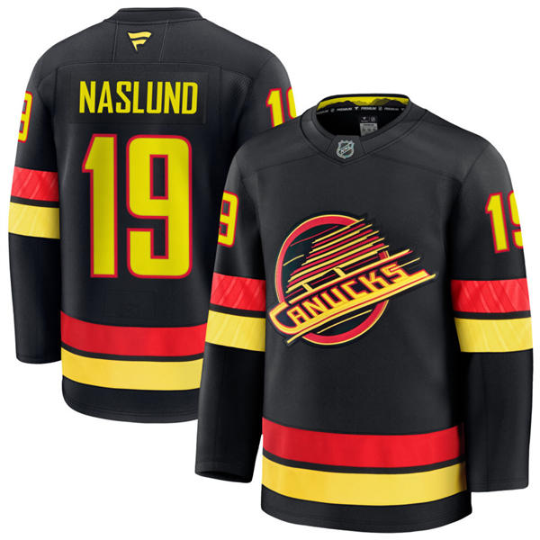 Men's Vancouver Canucks Retired Player #19 Markus Naslund Fanatics Black Alternate Premium Jersey